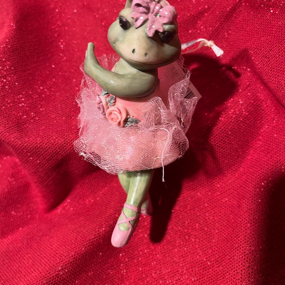 Set of 2 Frog Ballerina Vintage Christmas Ornament by Ganz - Picture 5 of 7